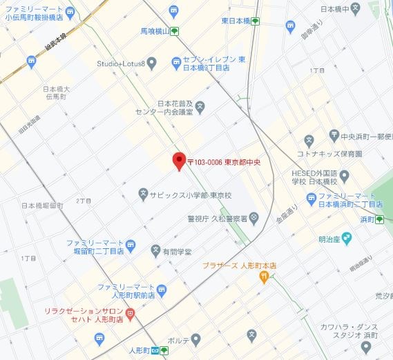 カスタリア人形町Ⅱ 地図（共通）