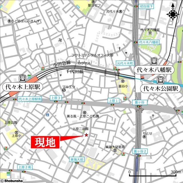 東京都渋谷区上原２丁目 地図（共通）