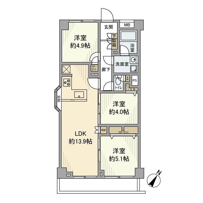 朝日石川台マンション 間取り