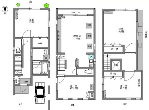 市ヶ谷仲之町3丁目戸建て 間取り