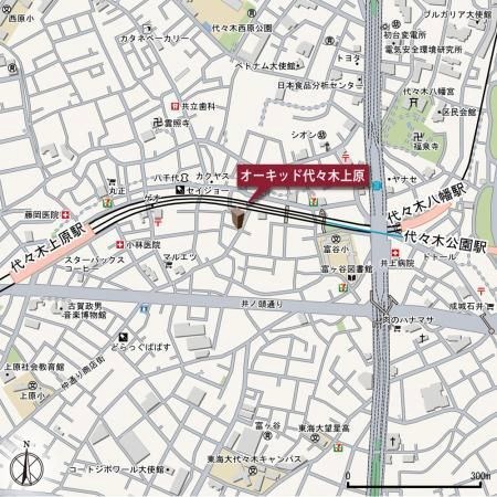 オーキッド代々木上原 地図（共通）