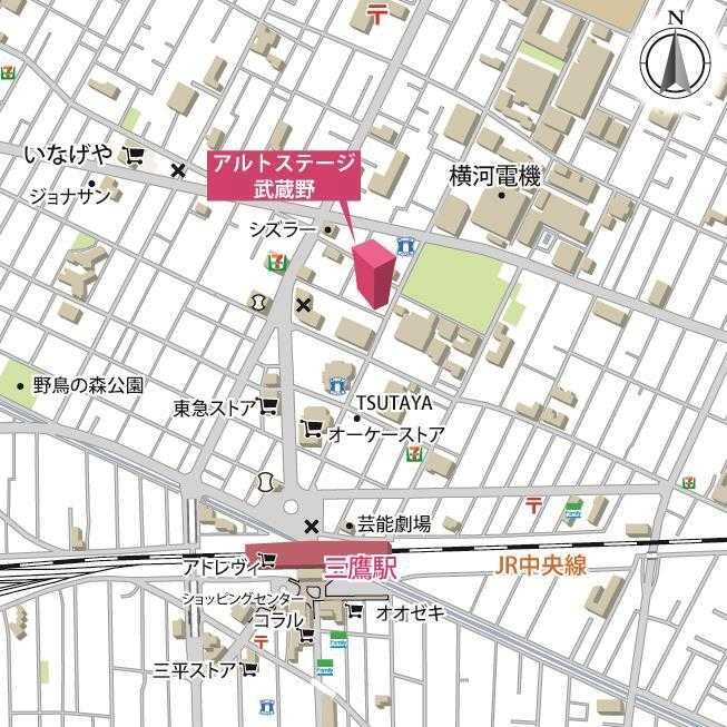 アルトステージ武蔵野 地図（共通）