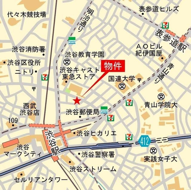 ザ・パークハウス渋谷美竹 地図（共通）