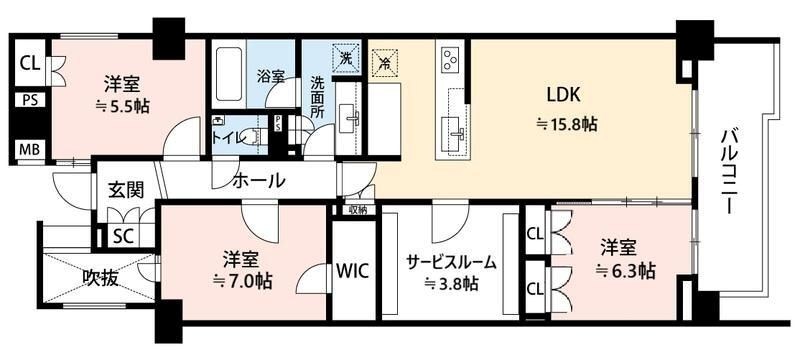 オープンレジデンシア高輪プレイス B棟 間取り