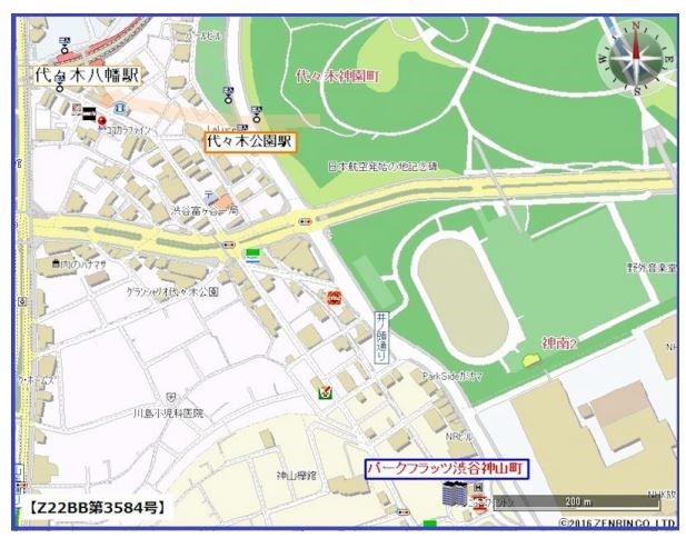 パークフラッツ渋谷神山町 地図（共通）