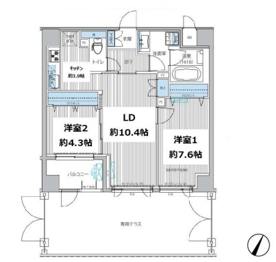 アンソレイエ飯田橋 間取り