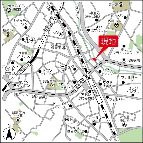 クインテット恵比寿 地図（共通）