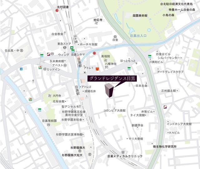 グランドレジデンス目黒 地図（共通）