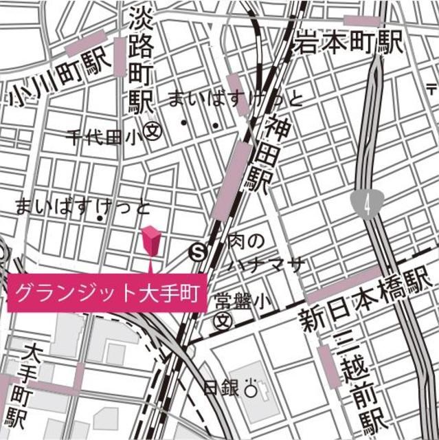 グランジット大手町 地図（共通）