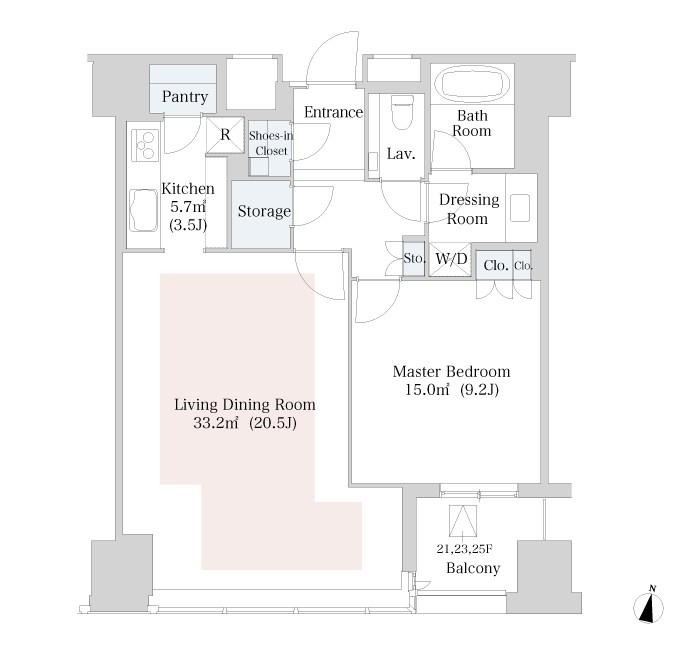 セントラルパークタワー・ラ・トゥール新宿 間取り