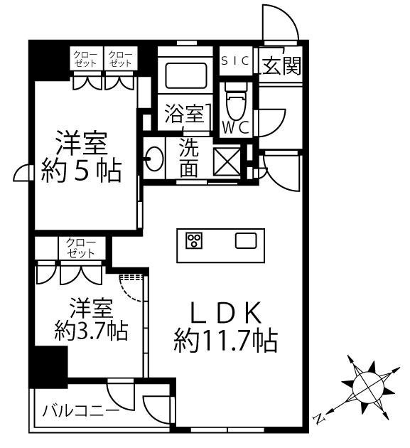 クリオラベルヴィ新富町 間取り