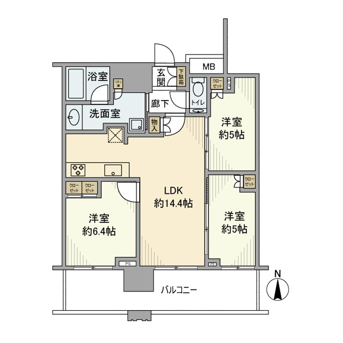 プラウドタワー武蔵小杉 間取り