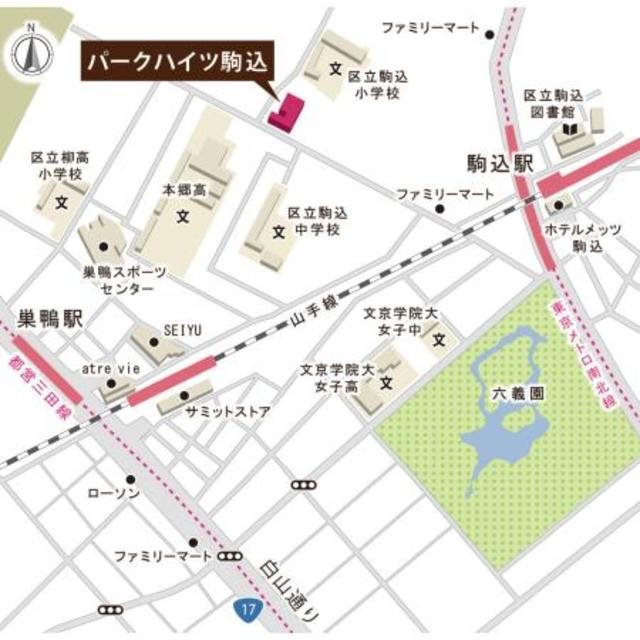 パークハイツ駒込 地図（共通）