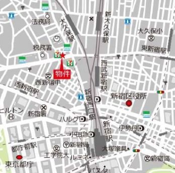 アーバネックス西新宿Ⅱ 地図（共通）