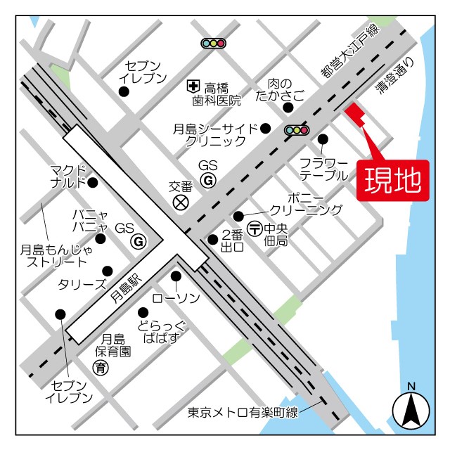 ドゥーエ月島Ⅱ 地図（共通）