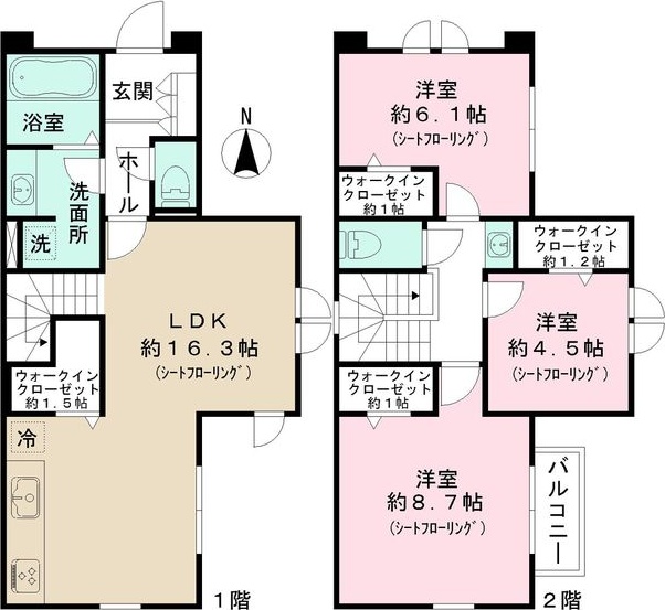 杉並区桃井１丁目戸建賃貸 E 間取り
