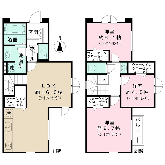 杉並区桃井１丁目戸建賃貸 W 間取り