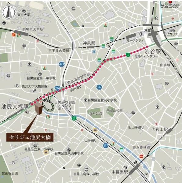 セリジェ池尻大橋 地図（共通）