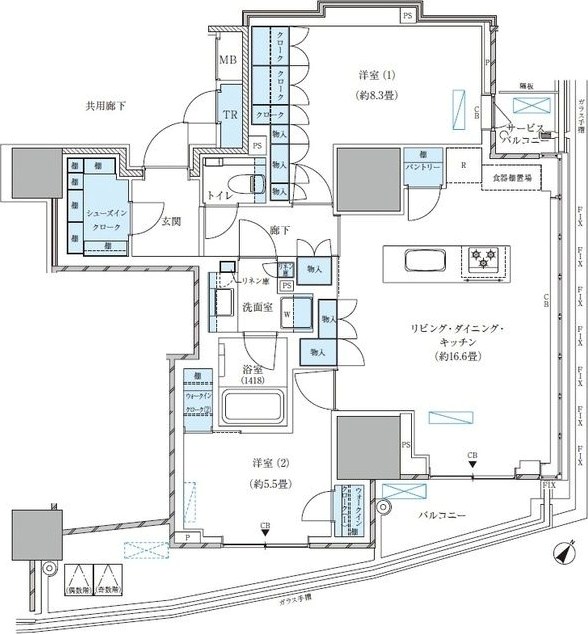 パークアクシス五反田スカイタワー 間取り