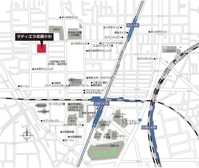 ラティエラ武蔵小杉 地図（共通）