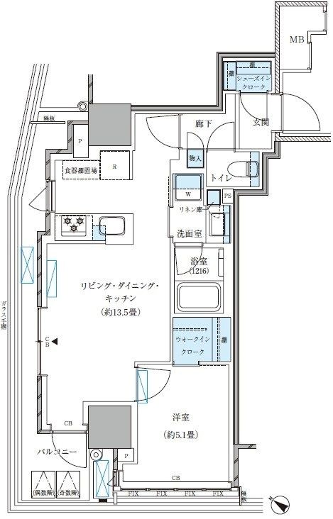パークアクシス五反田スカイタワー 間取り