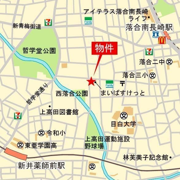 パークアクシス新宿西落合 地図（共通）