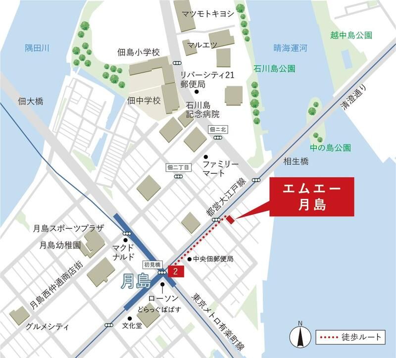 エムエー月島  地図（共通）