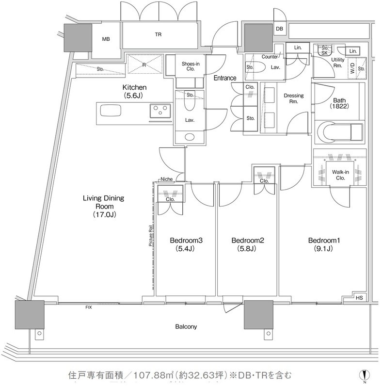 JIYUGAOKA MUSE SQUARE THE RESIDENCE 間取り