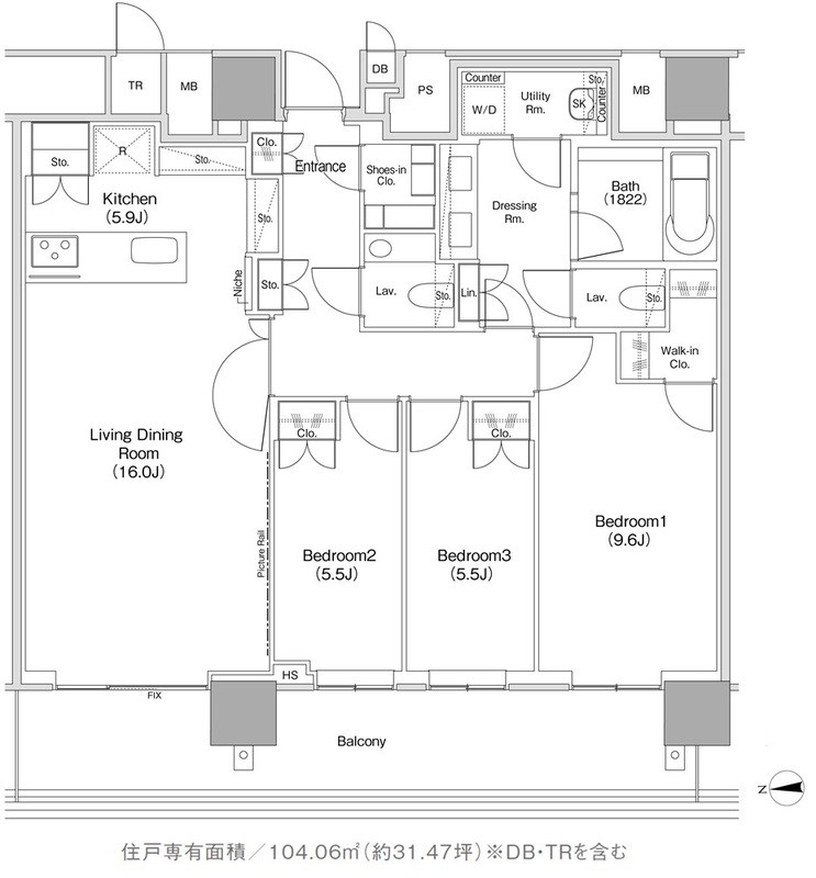 JIYUGAOKA MUSE SQUARE THE RESIDENCE 間取り