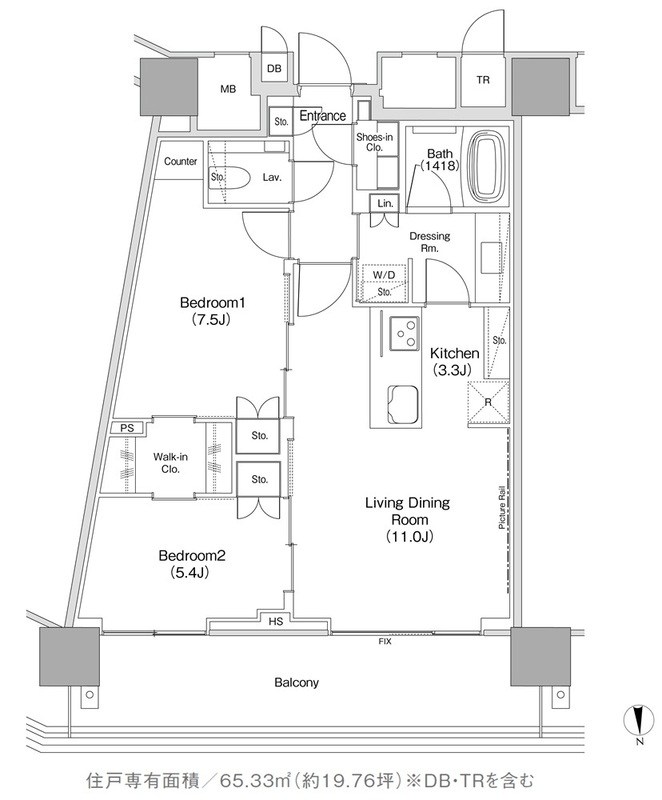 JIYUGAOKA MUSE SQUARE THE RESIDENCE 間取り