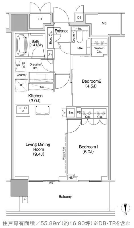 JIYUGAOKA MUSE SQUARE THE RESIDENCE 間取り