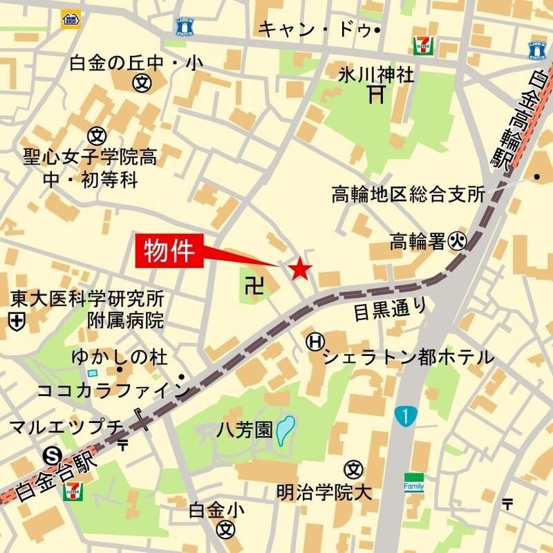 イプセ白金 地図（共通）