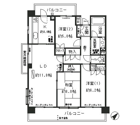 市が尾パーク・ホームズ弐番館 間取り