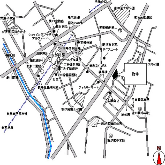 市が尾パーク・ホームズ弐番館 地図（共通）
