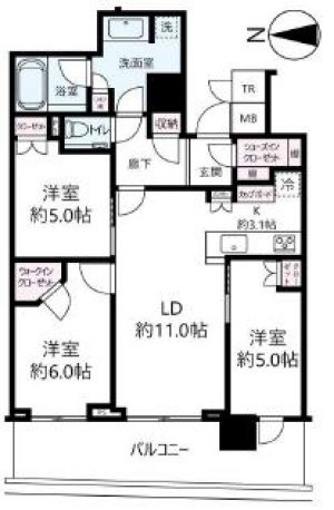 パークタワー晴海 間取り