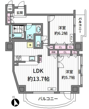 朝日マンション白金通り 間取り
