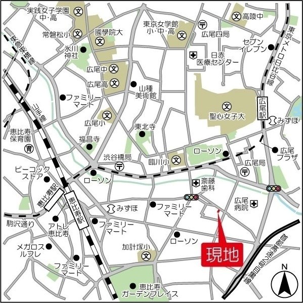 ウェルスクエアイズム恵比寿 地図（共通）
