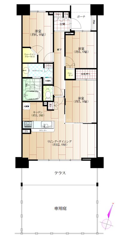 パークスクエアさいたま新都心ブリーズコート 間取り図