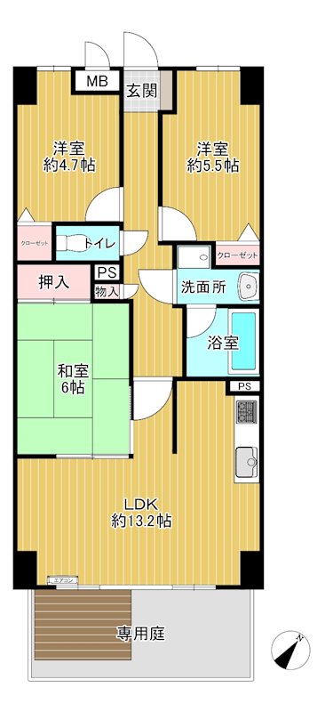 ライオンズガーデン幕張107 間取り