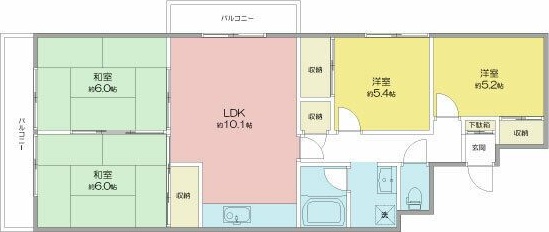 コープ野村川端町 B棟 間取り