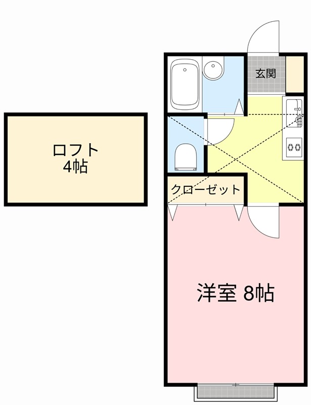 スチューデントフラット新鶴 間取り