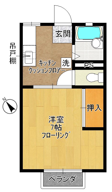 リバーサイドハイツ№1 203号室 間取り
