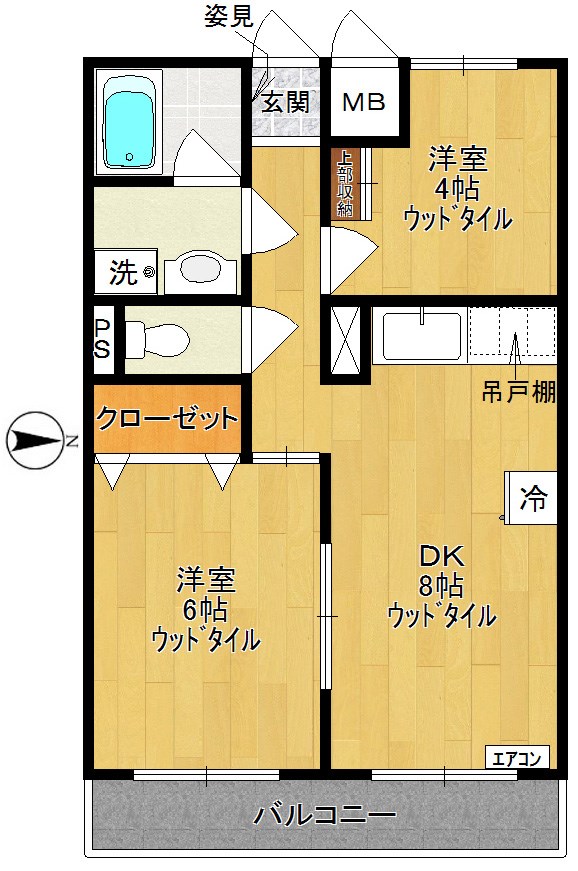 向ヶ丘レジデンス壱番館 104号室 間取り
