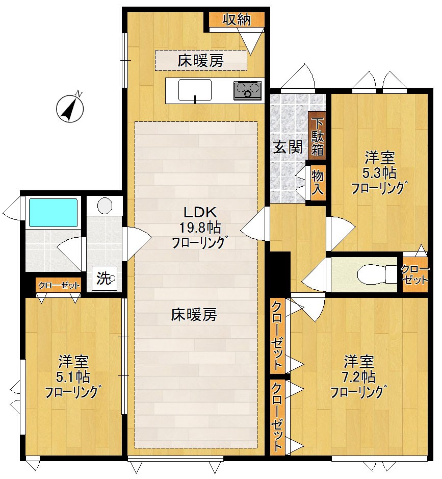 凛樹 GE103号室 間取り