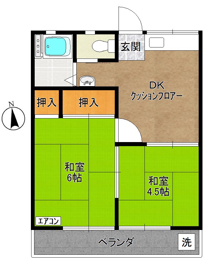 サンハイツ  203号室 間取り