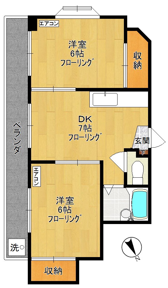 グリーンハイツ黒川  301号室 間取り