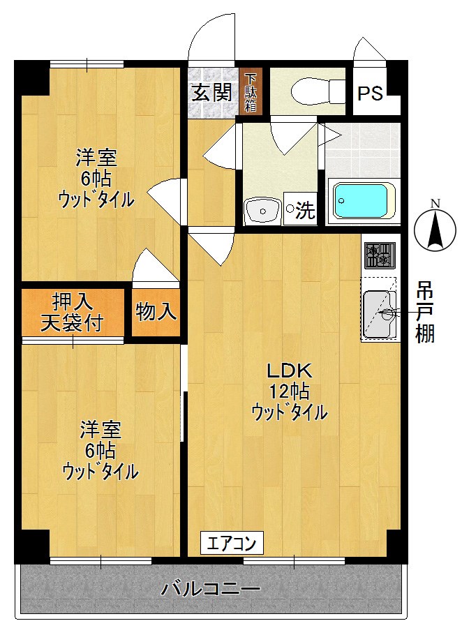 アボードベアー 202号室 間取り