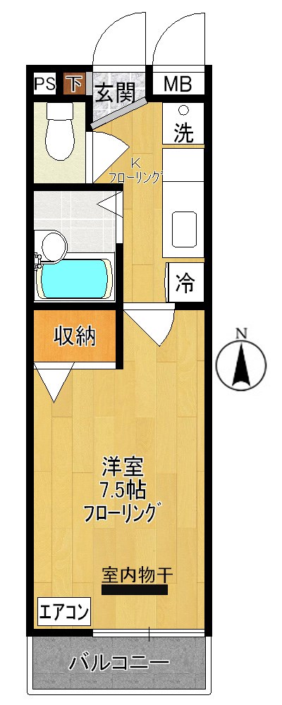 M.T.ヒルハイツ 205号室 間取り