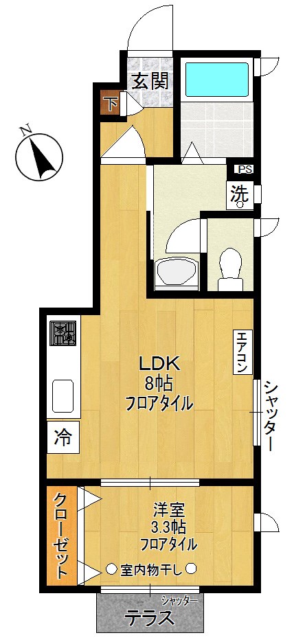 モカ　-moca- 101号室 間取り