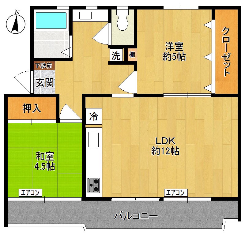 西三田団地2街区7号棟 403号室 間取り